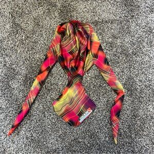 Scuba Do Rag - Geometric Print with pink, yellow, and orange